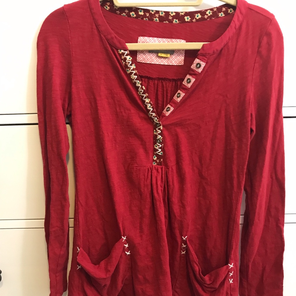 Little Yellow Button Long Sleeve Top